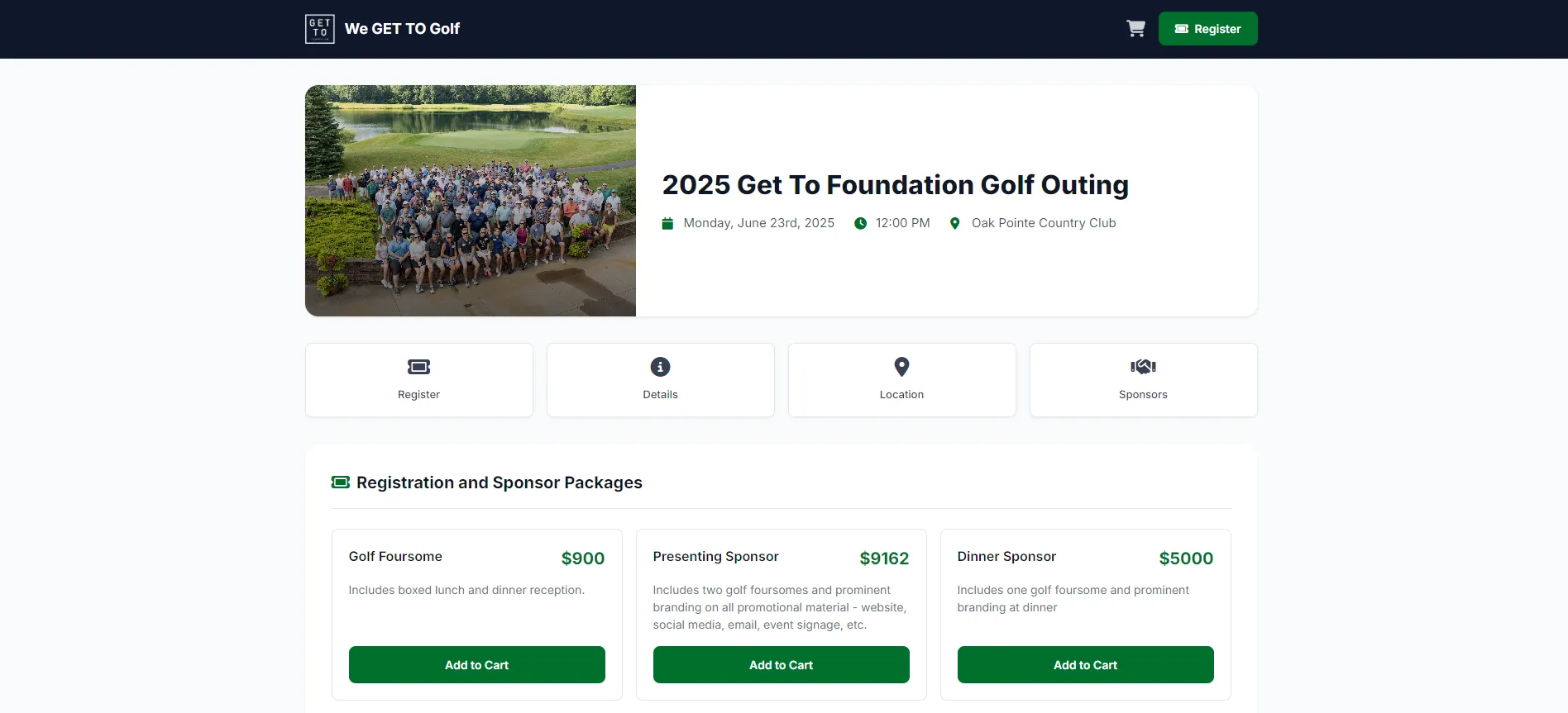 Golf outing management